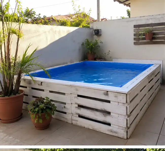 Cena ilustrativa: Pallet branco com plantas