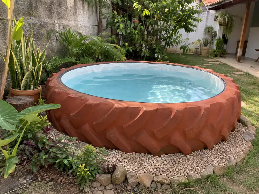 Cena ilustrativa: Pneu pintado terracota